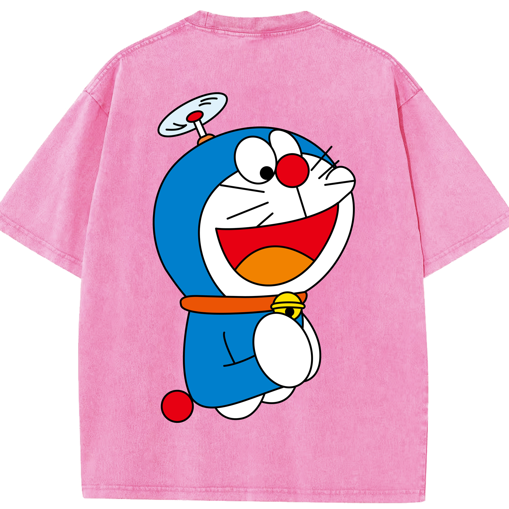 （画像用） ドラえもん Doraemon 綿100% ヴィンテージ風 半袖Tシャツ（背面プリント）